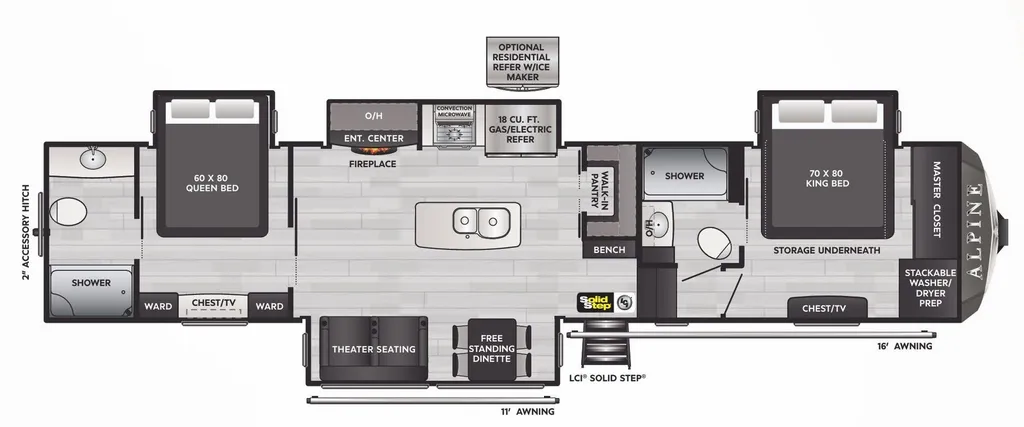 2023 Keystone Alpine 3912DS floor plan