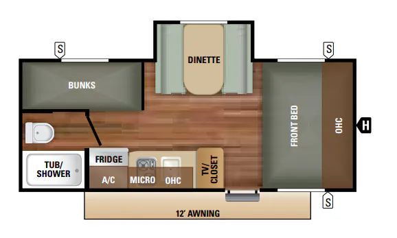 Starcraft Autumn Ridge Outfitter 18BHS floor plan