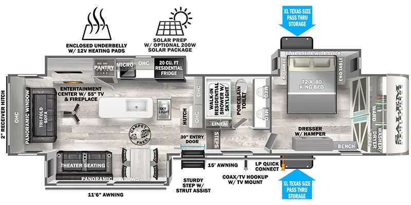 Forest River Wildwood Heritage Glen Elite 34RL floor plan