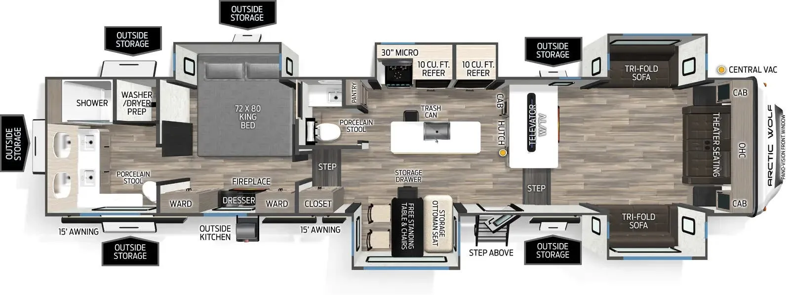 Forest River Arctic Wolf 3950SUITE floor plan