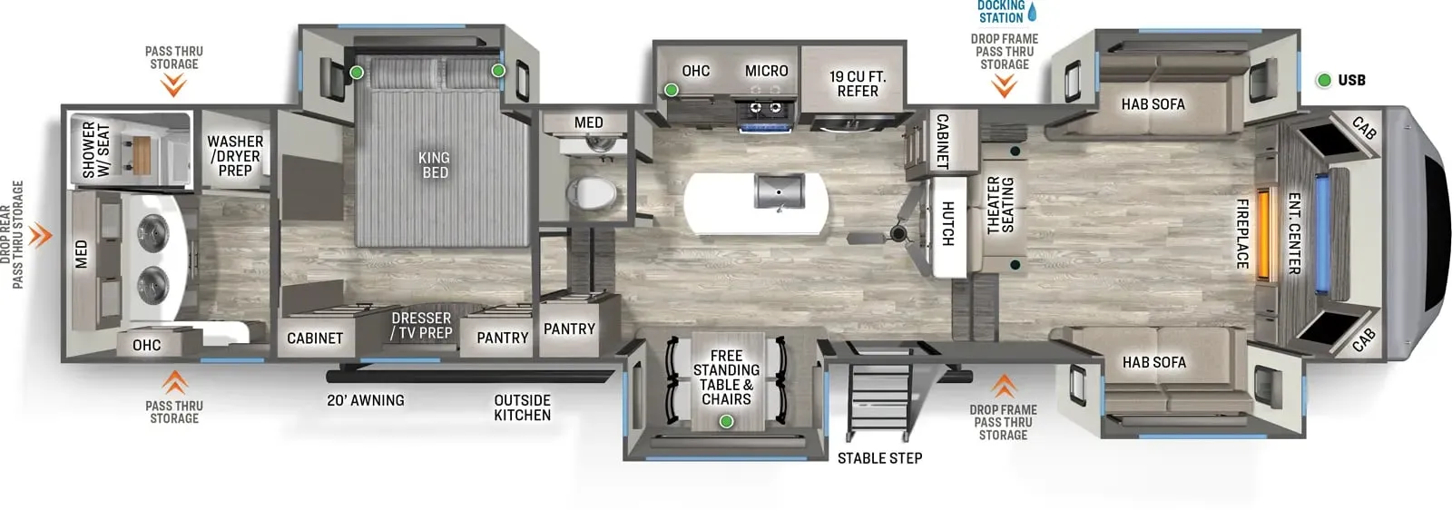 Forest River Sandpiper 391FLRB floor plan