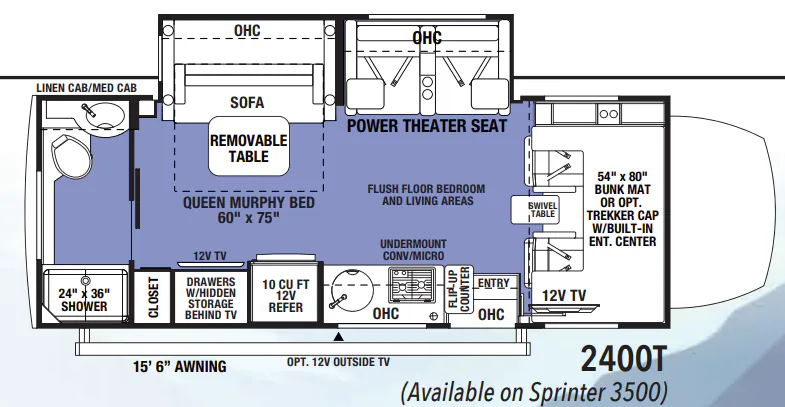 Forest River Sunseeker MBS 2400T floor plan