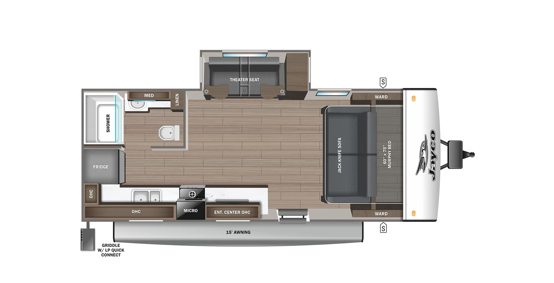 2024 Jayco Jay Feather 19MRK - Floor plan
