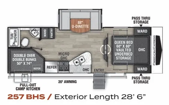 Coachmen Freedom Express Ultra Lite 257BHS floor plan