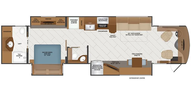 2019 Fleetwood Discovery LXE 40D - Floor plan