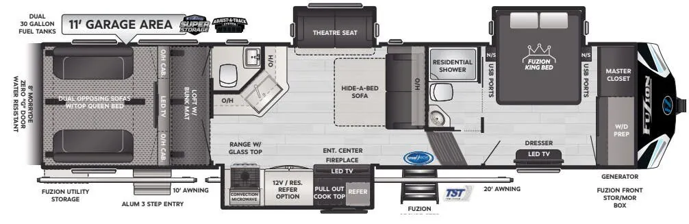 Keystone Fuzion 379 floor plan