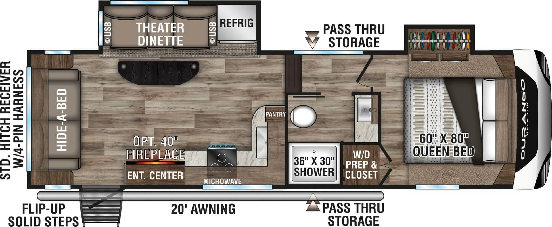 K-Z Durango Half-Ton D259RLD floor plan