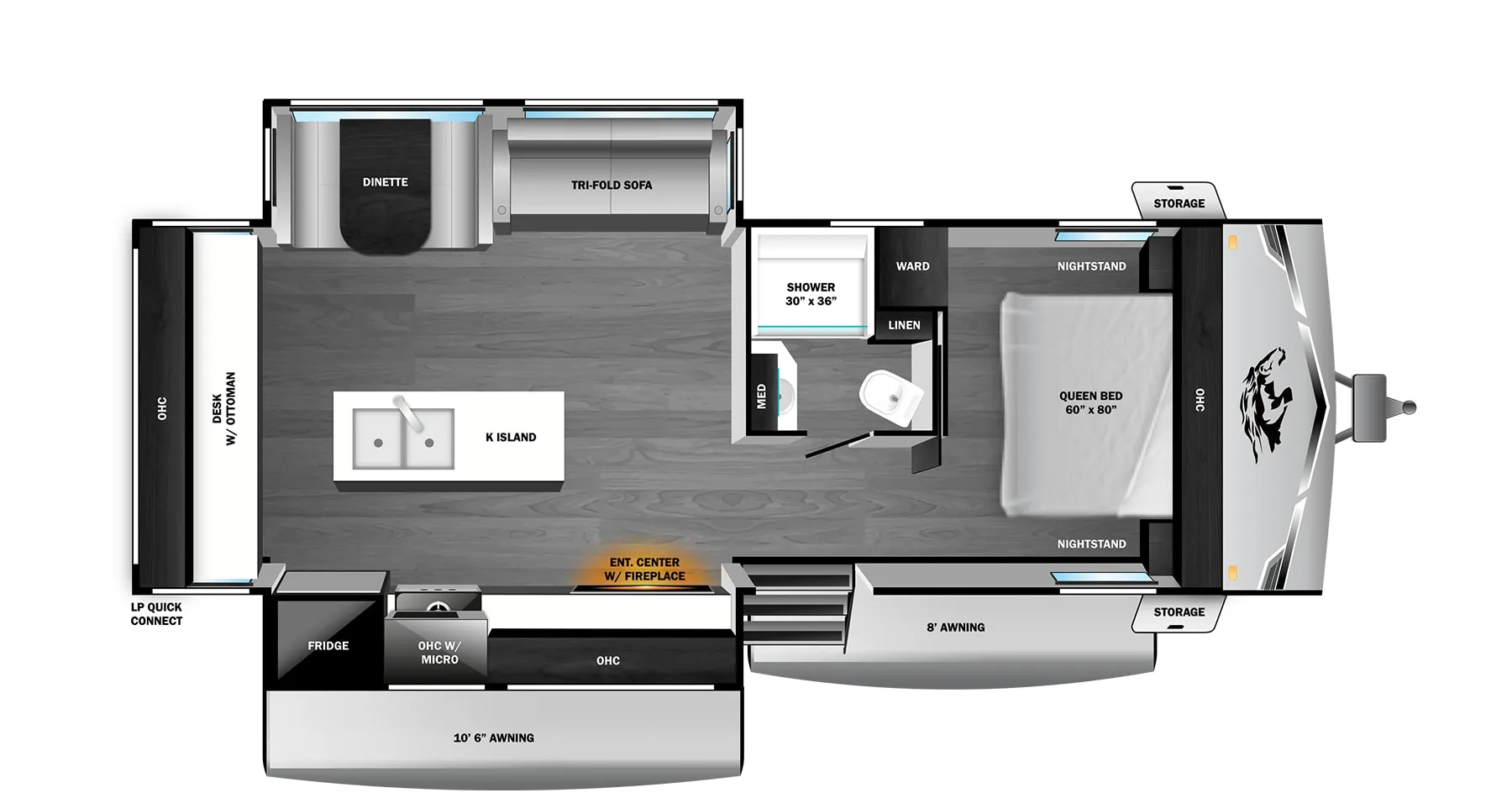 2027 Open Range RV Range Lite 280MKI - Floor plan