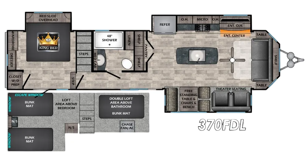 CrossRoads Hampton 370FDL floor plan