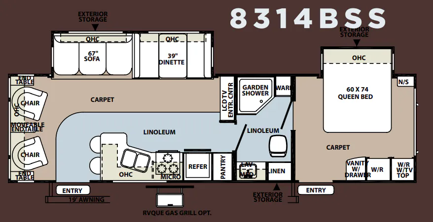 Forest River Rockwood Signature Ultra Lite 8314BSS floor plan