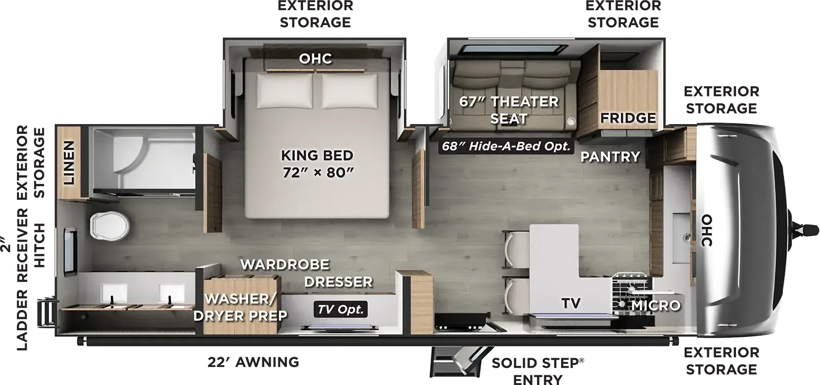 Forest River Rockwood Ultra Lite 2623MBR floor plan