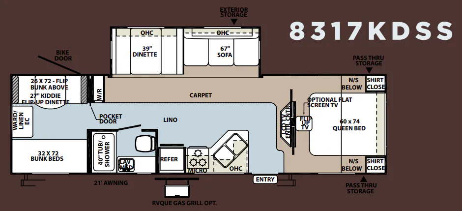 Forest River Rockwood Signature Ultra Lite 8317KDSS floor plan