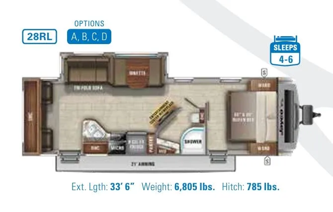 Jayco White Hawk 28RL floor plan