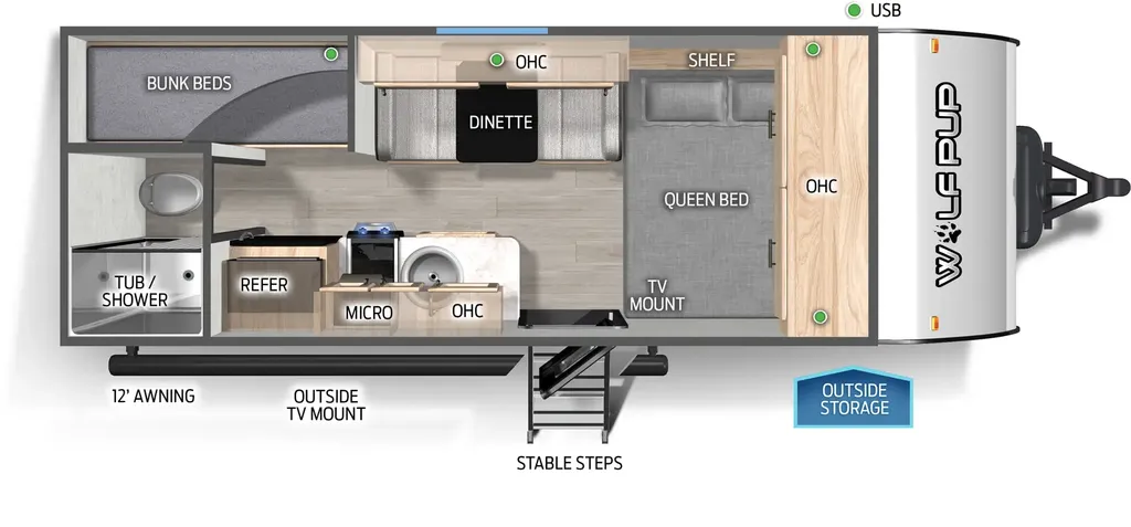 2026 Forest River Cherokee Wolf Pup 16LP floor plan