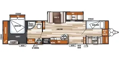 2017 FOREST RIVER WILDWOOD 36BHBS - Floor plan