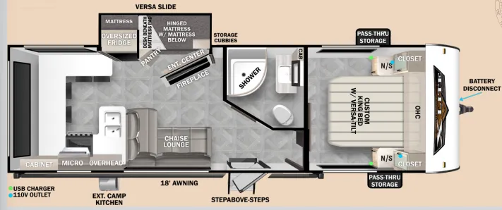 2024 Forest River RV Wildwood X-Lite 24VIEW - Floor plan