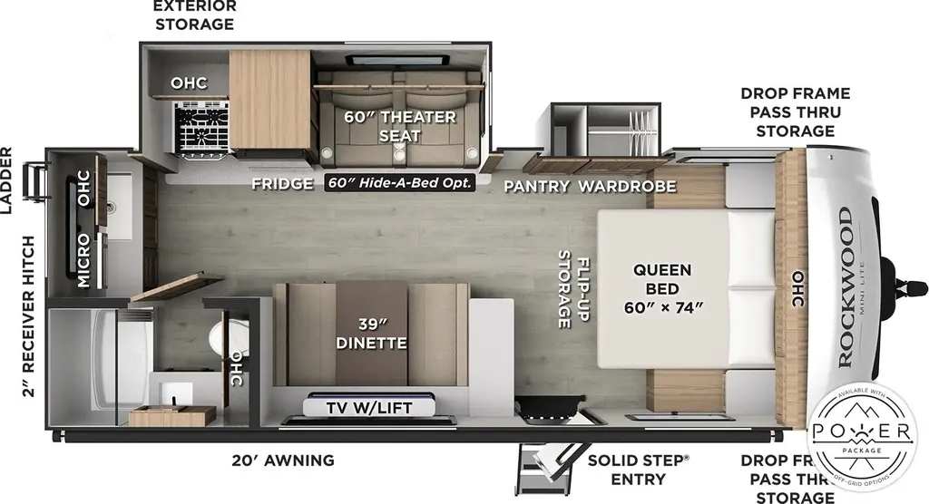 2026 Forest River Rockwood Mini Lite 2522FB floor plan