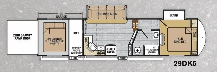 Forest River XLR Nitro 29DK5 floor plan