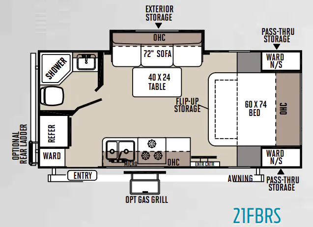 Forest River Flagstaff Micro Lite 21FBRS floor plan