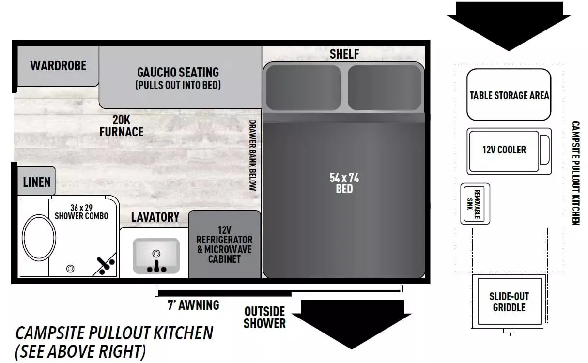 Coachmen Clipper Camping Trailers 12.0 TD PRO floor plan