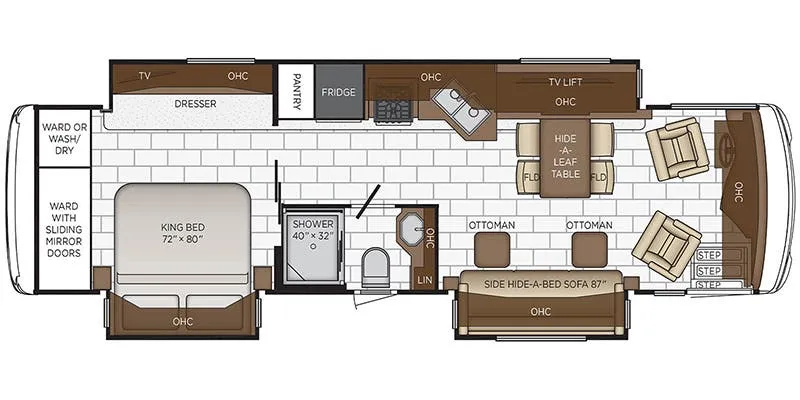 2018 Newmar Ventana 3407 - Floor plan