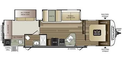 2018 Keystone Cougar Half-Ton Series 32RDB floor plan