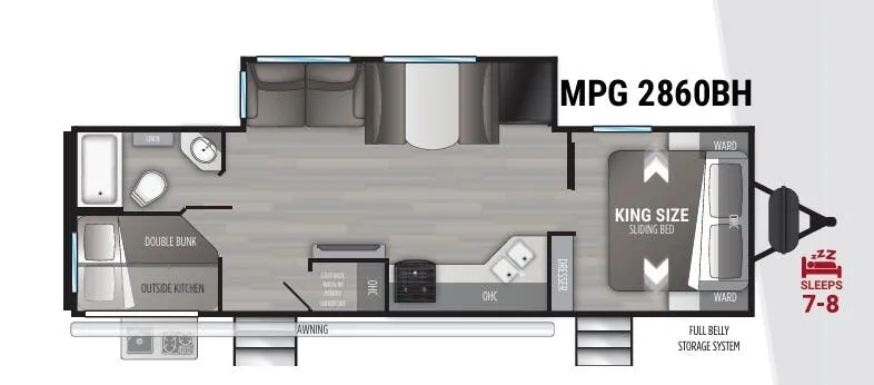 2021 Cruiser RV MPG 2860BH - Floor plan