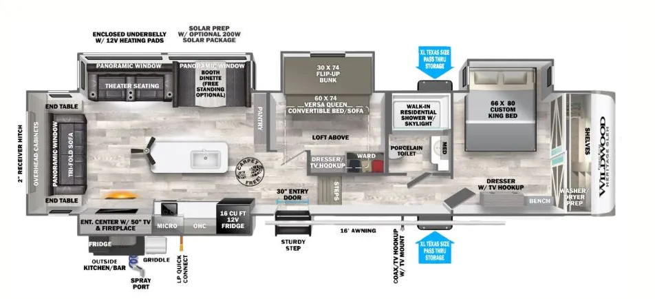 Forest River Wildwood Heritage Glen 370BL floor plan