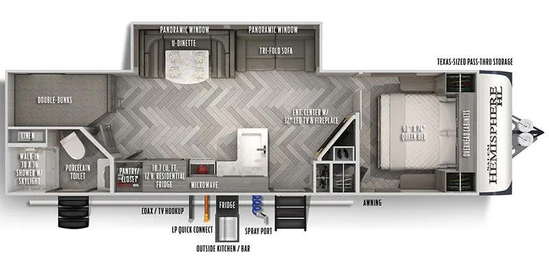 2022 Forest River RV Salem Hemisphere Hyper-Lyte 26BHHL floor plan