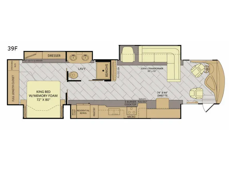 2017 Fleetwood Discovery 39F - Floor plan