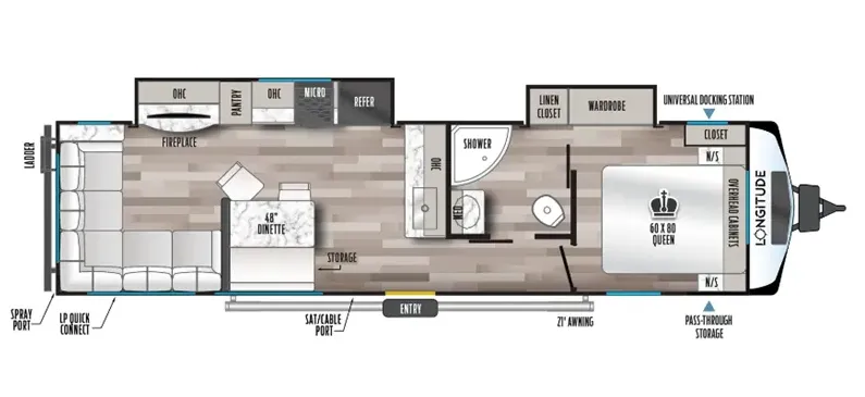 2024 East to West Longitude 310RL - Floor plan