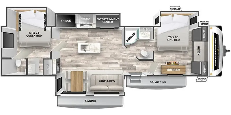 2024 Prime Time LaCrosse 3500DB - Floor plan