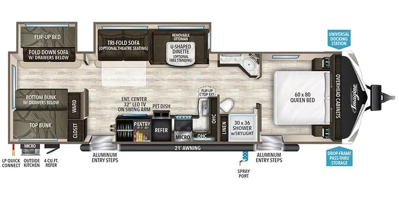 2019 Grand Design Imagine 3170BH - Floor plan