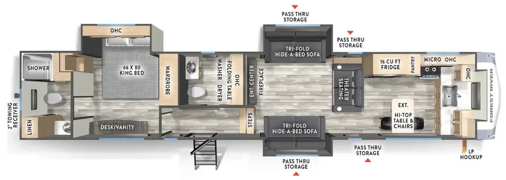 2026 Forest River Wildcat 37GALLEY floor plan