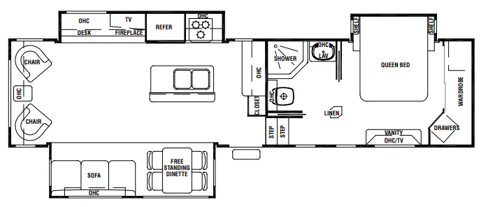 Forest River Cedar Creek 34RLSA floor plan
