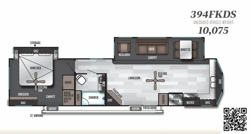 Forest River Salem Villa Estate 394FKDS floor plan