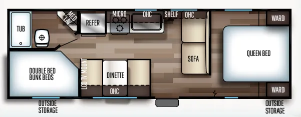 2017 Forest River Cherokee Grey Wolf 26DJSE - Floor plan