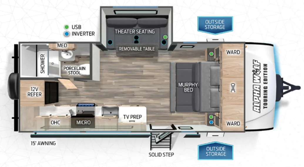 Forest River Cherokee Alpha Wolf Touring Edition 17MKE exterior