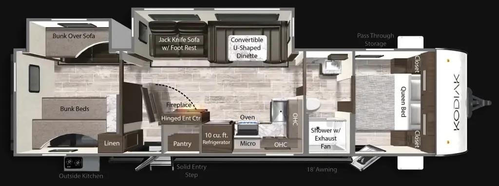 2025 Dutchmen Kodiak 332BHSL floor plan