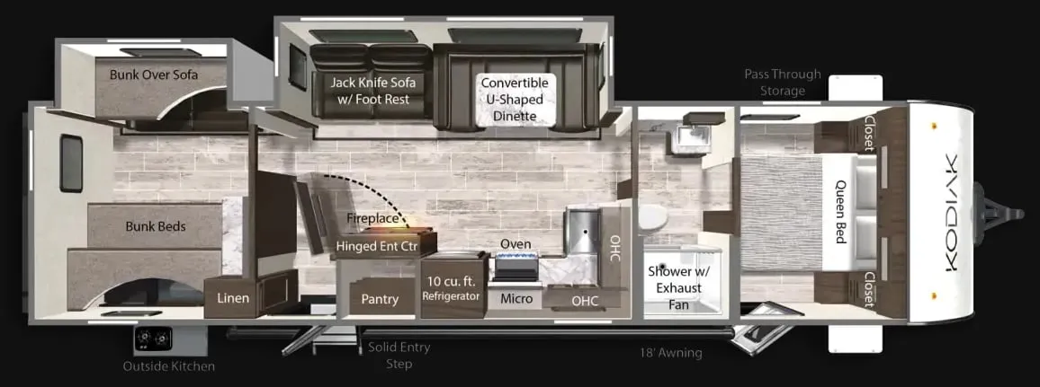 2025 Dutchmen Kodiak 332BHSL - Floor plan