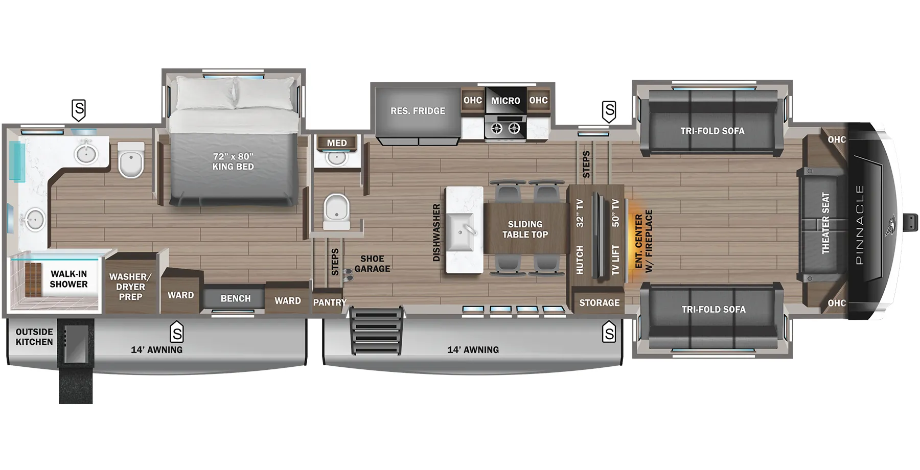 Jayco Pinnacle 38FLGS floor plan