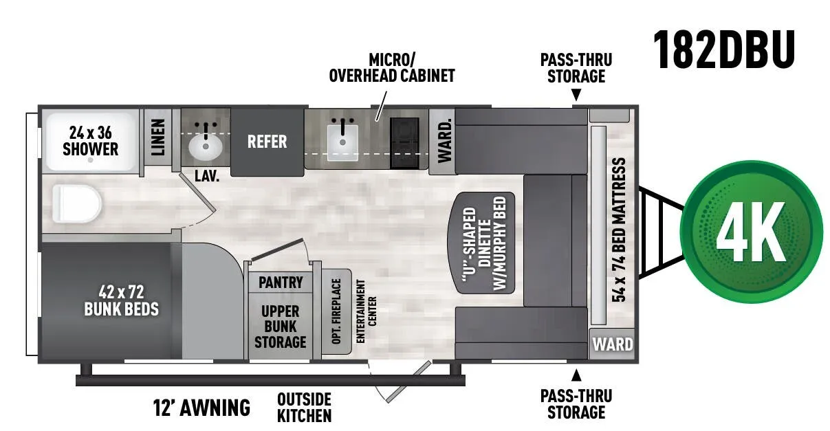 2022 Coachmen Clipper 182DBU - Floor plan