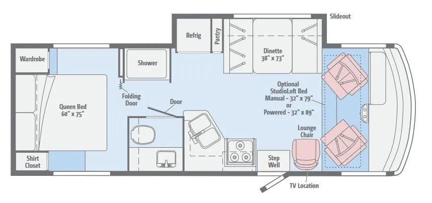 Winnebago Vista 26HE floor plan