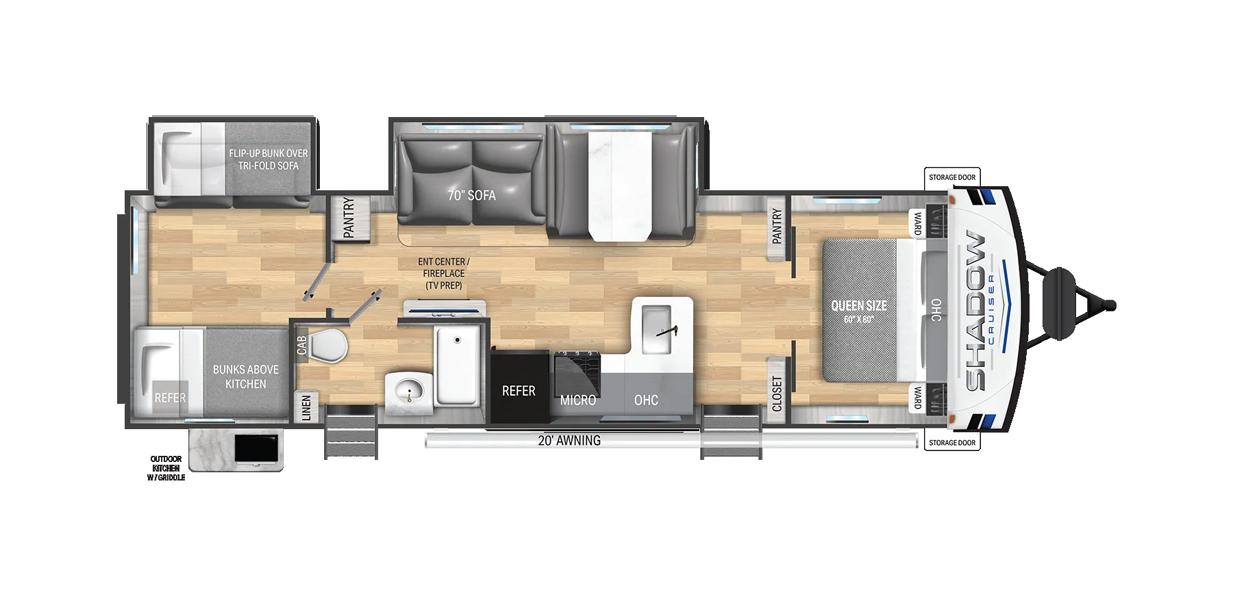 2025 Cruiser RV Shadow Cruiser 330BHS - Floor plan