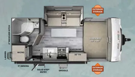 2023 Forest River Rockwood Geo Pro G19FBS - Floor plan