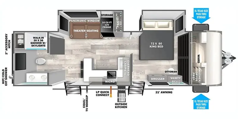 2025 Forest River Wildwood Heritage Glen 265BSRB floor plan