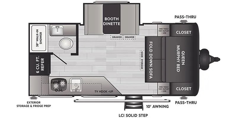 2022 Keystone Hideout 174RK - Floor plan