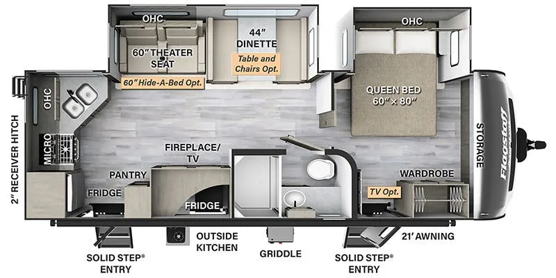2024 Forest River Flagstaff Super Lite 26RKBS - Floor plan