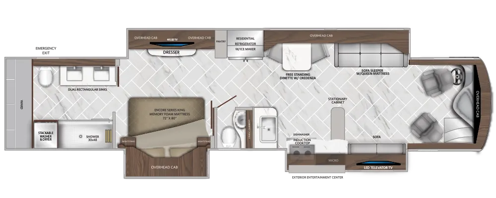American Coach American Eagle 45K floor plan