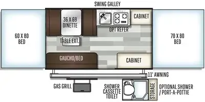 Forest River Rockwood Freedom 2280 floor plan